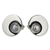 Cultured pearl button earrings, 'Iridescent Moon' - 950 Silver and Pearl Moon Earrings Mexico Taxco Jewelry