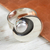 Cultured pearl cocktail ring, 'Iridescent Moon' - 950 Silver and Pearl Moon Ring Mexico Taxco Jewelery thumbail