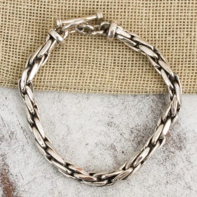 Sterling silver chain bracelet, 'Smooth' - Womens Chain Bracelet 925 Sterling Silver from Mexico