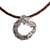 Leather pendant necklace, 'Beautiful Quetzalcoatl' - Leather and 925 Silver Pendant Necklace from Mexico