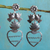 Pendientes de corazón de plata de ley, 'Freedom Hearts' - Pendientes de plata de ley hechos a mano con corazones mexicanos