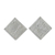 Sterling silver button earrings, 'Windows of Texture' - Sterling Silver Square Shaped Button Earrings from Mexico