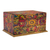 Decoupage jewelry box, 'Huichol Enchantment' - Huichol Theme Decoupage on Pinewood Jewelry Box with 3 Decks