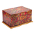 Decoupage Jewellery box, 'Huichol Enchantment' - Huichol Theme Decoupage on Pinewood Jewellery Box with 3 Decks