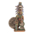 Ceramic sculpture, 'Aztec Calendar Eagle Warrior' - Ceramic Eagle Warrior Sculpture with Aztec Calendar thumbail
