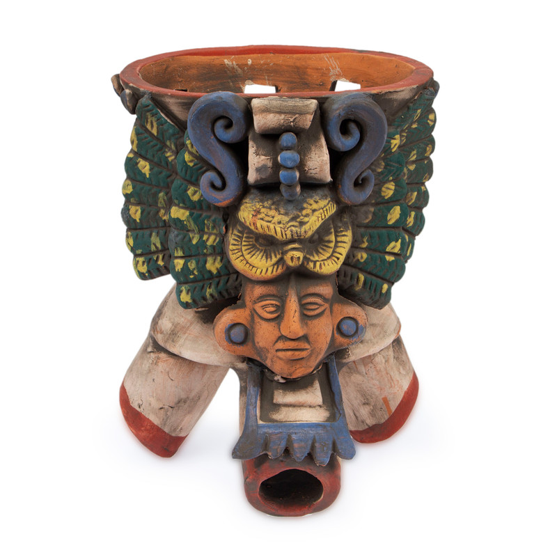 Mexican Archaeology Inspired Ceramic Owl Incense Holder - Owl Omen