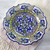 Keramikplatte Talavera, 'Kobaltbouquet - Kunsthandwerklich hergestellte Keramikplatte mit Blumen von Talavera aus Mexiko