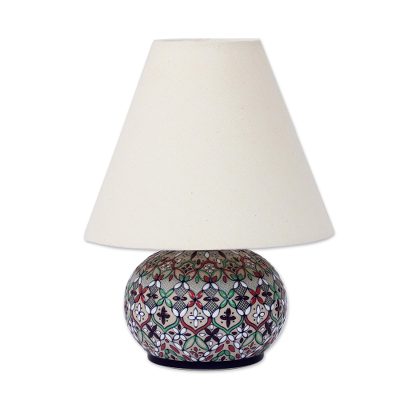 Colorful Ceramic Table Lamp And Shade Handcrafted In Mexico Ceramic Table Lamp Guanajuato Wildflowers Colorful And Shade Handcrafted