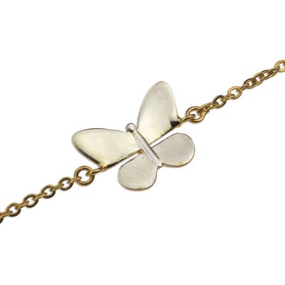 butterfly 925 Sterling Silver//22k gold fashion necklace//pendant//chain plated