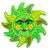 Ceramic wall adornment, 'Fresh April Sun' - Bright Green Signed Ceramic Sun Wall Sculpture from Mexico thumbail