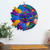 Ceramic wall adornment, 'Joyful Eclipse' - Sun and Moon Handmade Mexican Ceramic Wall Adornment