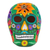 Escultura de cerámica - Escultura floral de cerámica del cráneo del Día de los Muertos de México