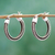 Sterling silver hoop earrings, 'Double Braid' - Petite Artisan Crafted Sterling Hoop Earrings from Mexico