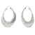 Sterling silver hoop earrings, 'Rustic Elegance' - Hand Crafted Sterling Silver Hammered Hoop Earrings (image 2b) thumbail