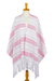 Cotton rebozo shawl, 'Crimson Diamonds' - Mexican Rebozo Red on White Hand Woven Cotton Shawl Wrap (image 2b) thumbail