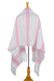 Cotton rebozo shawl, 'Crimson Diamonds' - Mexican Rebozo Red on White Hand Woven Cotton Shawl Wrap (image 2c) thumbail