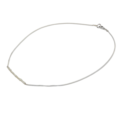 collar con colgante de perlas cultivadas - Collar de plata esterlina y perlas cultivadas hecho a mano