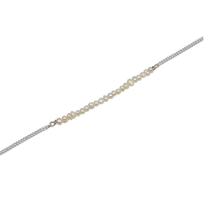 Halskette mit Anhänger aus Zuchtperlen - Handgefertigte Halskette aus Zuchtperlen und Sterlingsilber