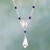 Lapis lazuli pendant necklace, 'Pyramid Prism' - Glass Pendulum Handcrafted Silver Lapis Lazuli Necklace (image 2) thumbail