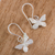 Sterling silver dangle earrings, 'Perfect Monarch' - Fair Trade Taxco Silver Butterfly Dangle Earrings (image 2b) thumbail