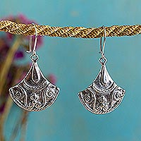 Sterling silver dangle earrings, Colonial Fan