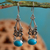 Turquoise dangle earrings, 'Lady of Morelia' - Fair Trade Sterling Silver Earrings with Natural Turquoise thumbail
