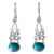 Turquoise dangle earrings, 'Lady of Morelia' - Fair Trade Sterling Silver Earrings with Natural Turquoise (image 2a) thumbail