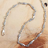 Sterling silver chain necklace, Petite Garland