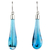 Dichroic art glass dangle earrings, 'Sweet Azure Raindrop' - Handcrafted Blue Dichroic Art Glass Earrings with Silver 925 (image 2a) thumbail