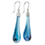 Dichroic art glass dangle earrings, 'Sweet Azure Raindrop' - Handcrafted Blue Dichroic Art Glass Earrings with Silver 925 (image 2d) thumbail