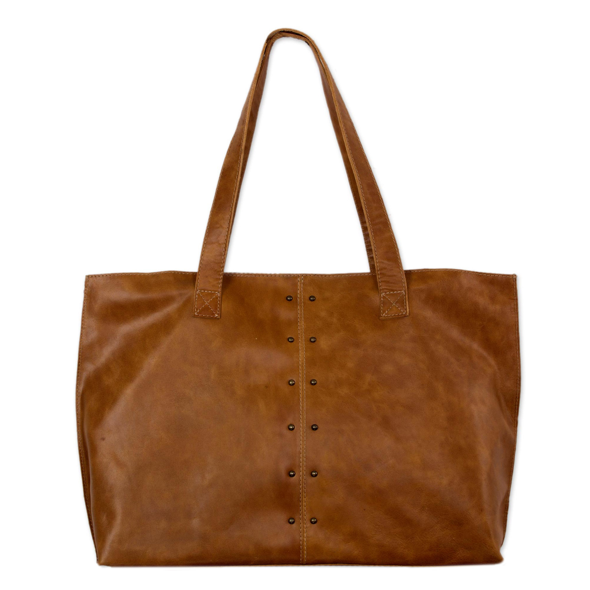 UNICEF Market | Roomy Chestnut Brown Artisan Crafted Leather Shoulder ...