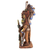 Ceramic sculpture, 'Warrior with the Sun Stone' - Ceramic Aztec Jaguar Warrior Sculpture from Mexico