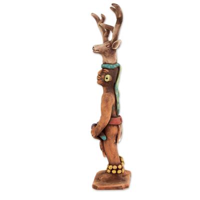 Ceramic sculpture, 'Yaqui Dance of the Deer' - Yaqui Deer Dancer Ceramic Sculpture from Mexico