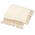 Cotton blanket, 'Ivory Memories' (king) - Hand Woven 100% Cotton Blanket in Ivory from Mexico (King) (image 2b) thumbail