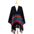 Zapotec cotton rebozo shawl, 'Zapotec Night Blues' - Handwoven Black Zapotec Rebozo Shawl with Multicolor Motifs (image 2d) thumbail