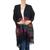 Zapotec cotton rebozo shawl, 'Zapotec Night Splendor' - Black Zapotec Rebozo Shawl with Colorful Geometric Stripes (image 2b) thumbail