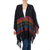 Zapotec cotton rebozo shawl, 'Zapotec Night Splendor' - Black Zapotec Rebozo Shawl with Colorful Geometric Stripes (image 2c) thumbail