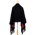 Zapotec cotton rebozo shawl, 'Zapotec Night Splendor' - Black Zapotec Rebozo Shawl with Colorful Geometric Stripes (image 2f) thumbail