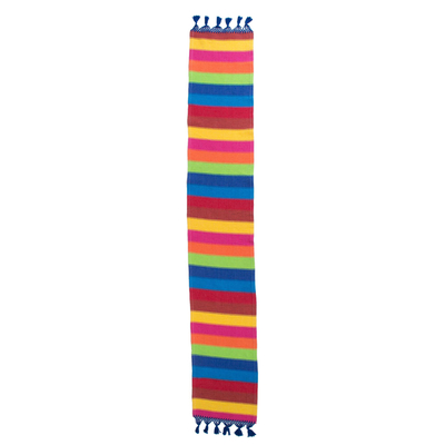 Camino de mesa de algodón - Camino de mesa mexicano colorido 100% algodón artesanal