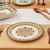 Majolica ceramic dinner plates, 'Mexican Lavender' (pair) - Purple and Yellow Majolica Ceramic Dinner Plates (Pair)