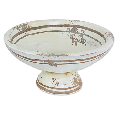 Artisan Crafted Rustic Ceramic Decorative Bowl from Mexico