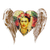 Iron wall sculpture, 'Frida's Heart Takes Wing' - Artisan Crafted Heart Theme Frida Kahlo Wall Sculpture thumbail