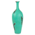 Ceramic vases, 'Voluptuous Green' (pair) - Set of Two Tall Green Ceramic Vases Crafted by Hand