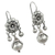 Sterling silver flower earrings, 'Floral Enchantment' - Silver Mazahua Style Artisan Crafted Floral Dangle Earrings