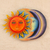 Steel wall art, 'Festive Eclipse' - Colorful Steel Sun and Moon Eclipse Wall Art Sculpture (image 2) thumbail