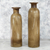Ceramic decorative vases, 'Traces' (pair) - 2 Brown Ceramic Decorative Vases Crafted by Hand in Mexico