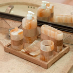 Onyx bath set, 'Nature's Bath' (6 piece set) - Earth Tone 6 Piece Onyx Stone Bath Set from Mexico