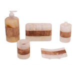 Onyx bath set, 'Nature's Bath' (6 piece set) - Earth Tone 6 Piece Onyx Stone Bath Set from Mexico