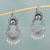Pendientes tipo candelabro de topacio azul y perlas cultivadas, 'Mazahua Lady' - Pendientes de plata estilo mazahua con topacio azul y perlas cultivadas