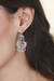 Blue topaz and cultured pearl chandelier earrings, 'Mazahua Lady' - Silver Mazahua Style Blue Topaz and Cultured Pearl Earrings
